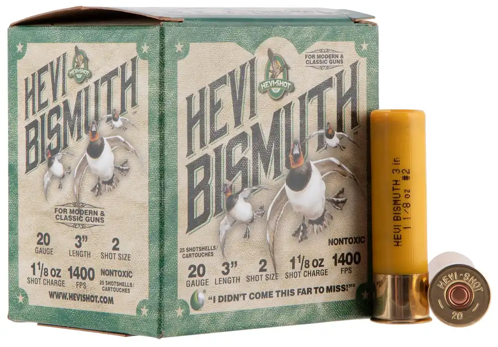 HEVI-Shot HEVI-Bismuth 20ga 3" 1-1/8oz 2 Bismuth Shot 25 Shells Per Box