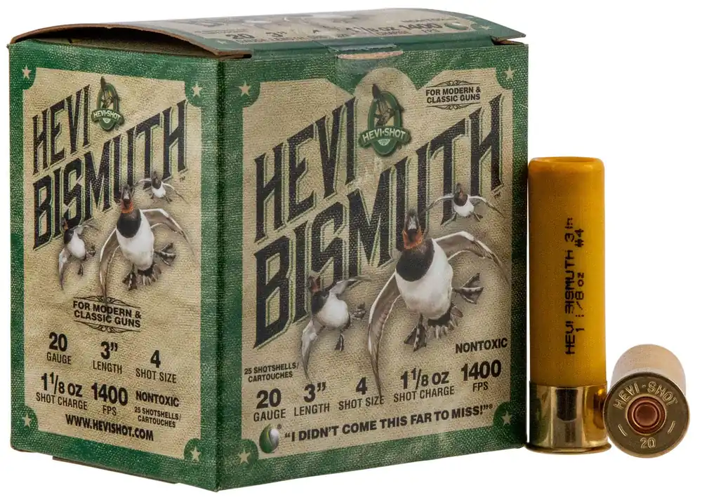 HEVI-Shot HEVI-Bismuth 20ga 3" 1-1/8oz 4 Bismuth Shot 25 Shells Per Box