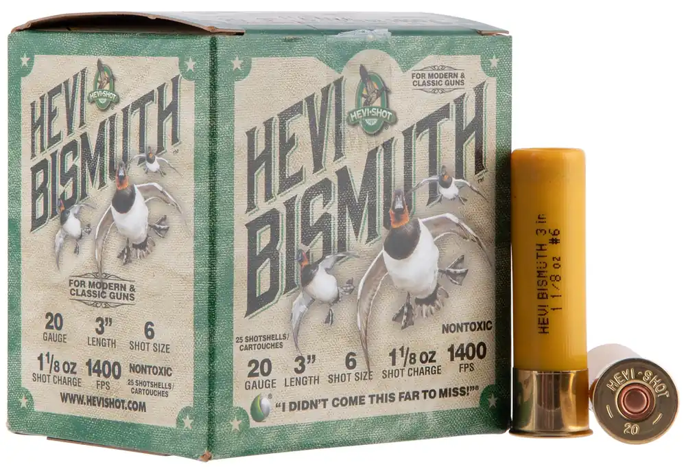 HEVI-Shot HEVI-Bismuth 20ga 3" 1-1/8oz 6 Bismuth Shot 25 Shells Per Box
