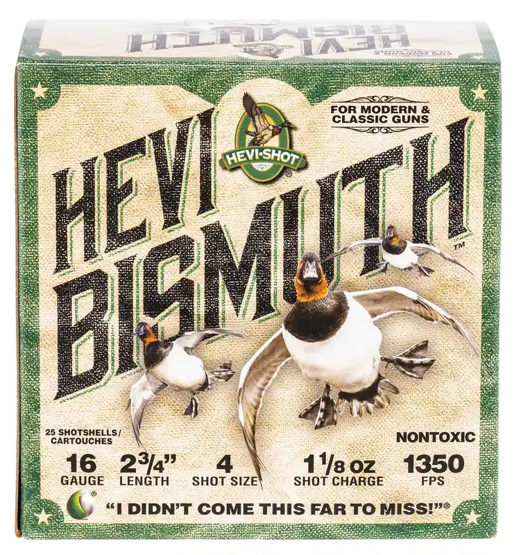 HEVI-Shot HEVI-Bismuth 16ga 2.75" 1-1/8oz 4 Bismuth Shot 25 Shells Per Box