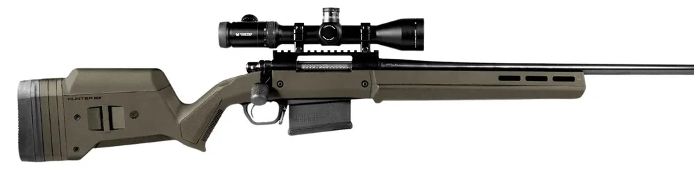 Magpul Hunter 700 Stock Fixed with Aluminum Bedding & Adjustable Comb OD Green Synthetic for Remington 700 LA