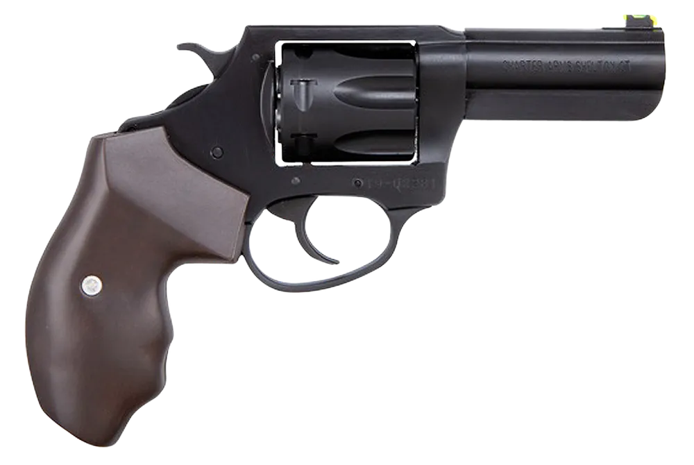 Charter Arms 63270 Professional 32 H&R Mag Caliber with 3" Barrel, 7rd Capacity Cylinder, Overall Black Nitride+ Finish Stainless Steel & Finger Grooved Walnut Grip