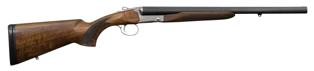 Charles Daly Coach 12 Gauge with 20" Matte Blued Side by Side Barrel, 3" Chamber, 2rd Capacity, Silver Metal Finish & Oiled Walnut Fixed Checkered Stock Right Hand (Full Size)