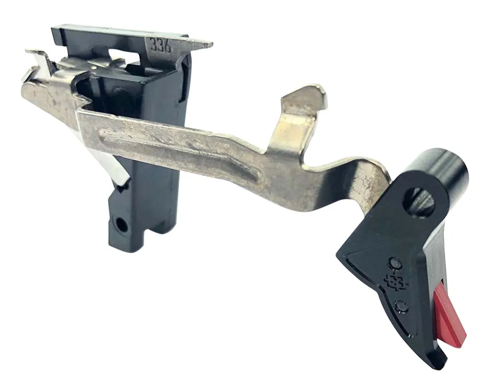 Cross Armory Drop-In Trigger Bar Flat 3.50 lbs Draw Weight & Black/Red Finish for Glock Gen1-4