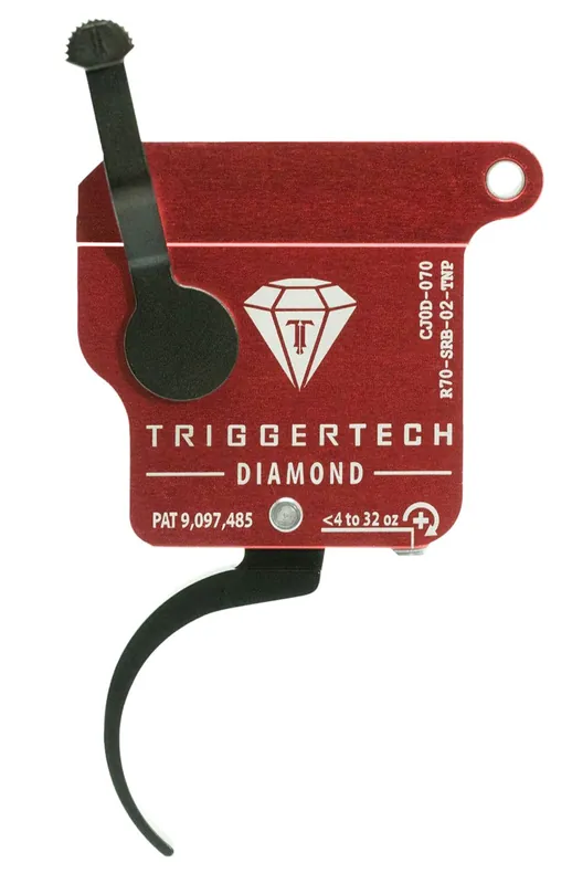 TriggerTech Diamond Without Bolt Release Single-Stage Pro Curved Trigger with 0.30-2 lbs Draw Weight for Remington 700 Right