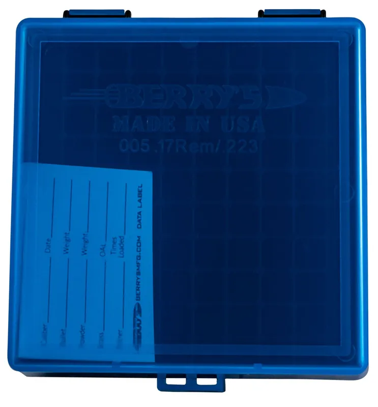 Berrys Ammo Box 223 Rem,5.56x45mm NATO 100rd Blue Lid w/Black Bottom