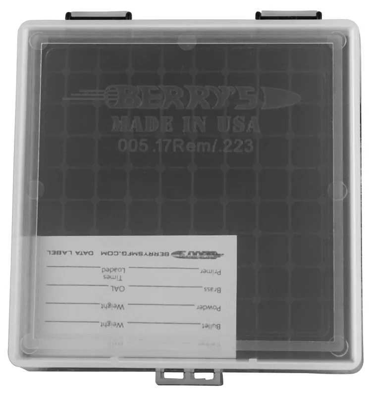Berrys Ammo Box 223 Rem,5.56x45mm NATO 100rd Clear Lid w/Black Bottom