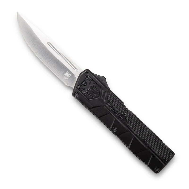 CobraTec Knives Lightweight 3.25" OTF Drop Point Plain D2 Steel Blade