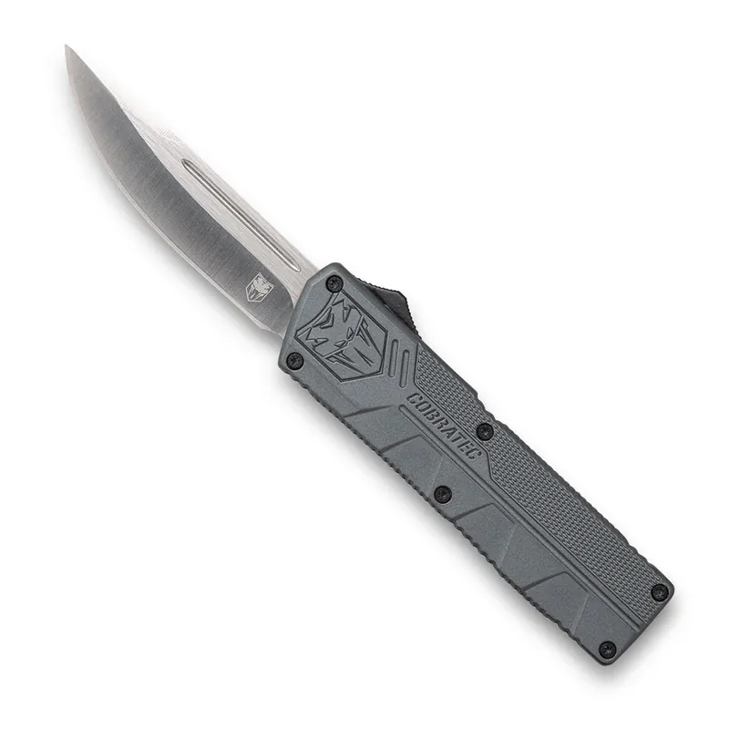 CobraTec Knives Lightweight 3.25" OTF Drop Point Plain D2 Steel
