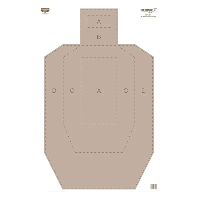 Birchwood Casey EZE-Scorer IPSC Silhouette Paper Hanging Universal 23" x 35" Tan 5 Pack