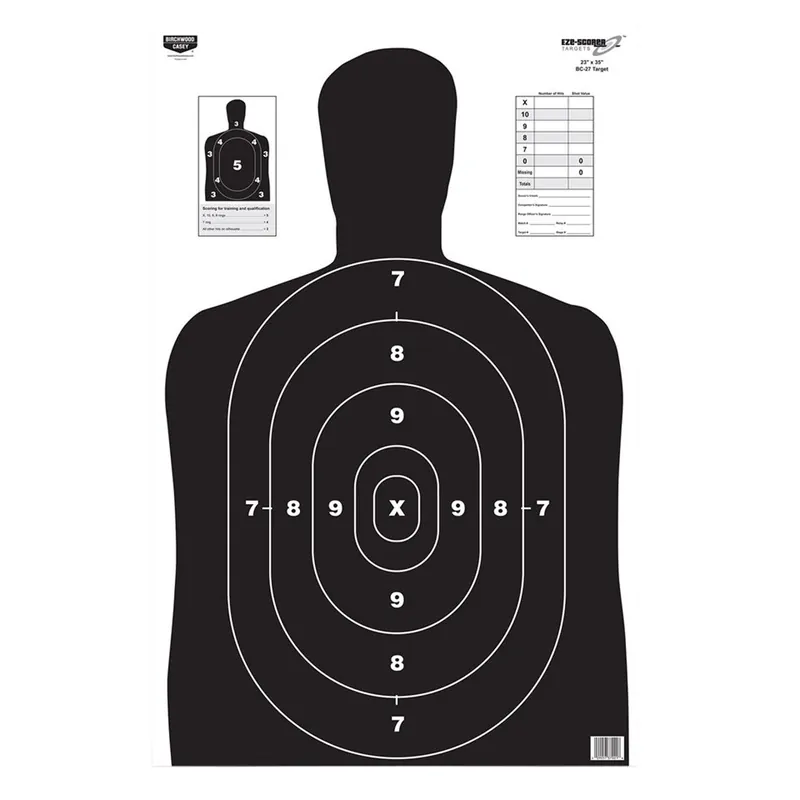 Birchwood Casey EZE-Scorer BC-27 Silhouette Paper Hanging 23" x 35" Black 5 Pack