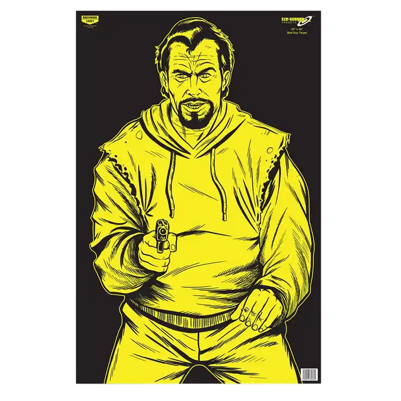 Birchwood Casey EZE-Scorer Bad Guy Silhouette Paper Hanging 23" x 35" Black/Yellow 5 Pack