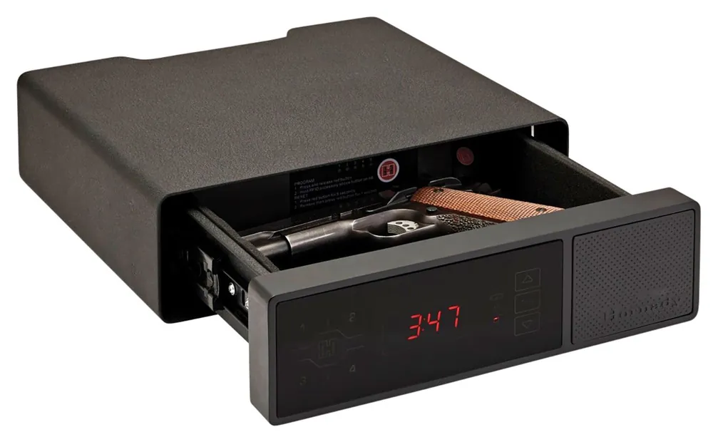 Hornady Rapid Safe Night Guard RFID Access Code Key Entry Black Steel Holds 1 Handgun 3 H x 12" W x 10.50" D"