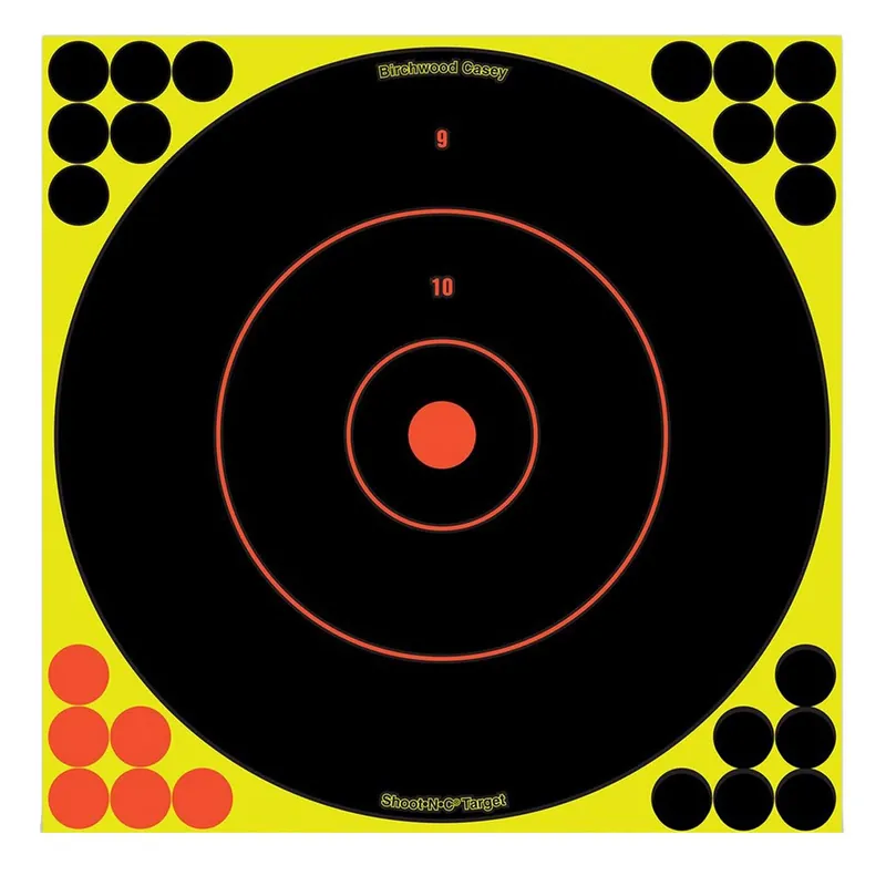 Birchwood Casey Shoot-N-C Self-Adhesive Paper Handgun Bullseye Includes Pasters 100 Per Pkg