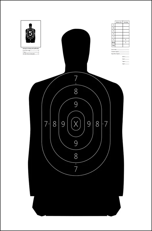 Action Target Qualification Silhouette Heavy Paper Hanging 11.50" x 22" Black/White 100 Per Box