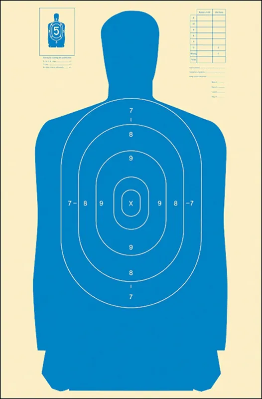 Action Target 100 Qualification Silhouette Paper Hanging 24" x 45" Blue/White 100 Per Box
