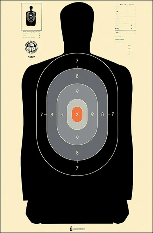 Action Target North Carolina Criminal Justice Academy Silhouette Paper Hanging 24" x 45" Black/Gray/White 100 Per Box