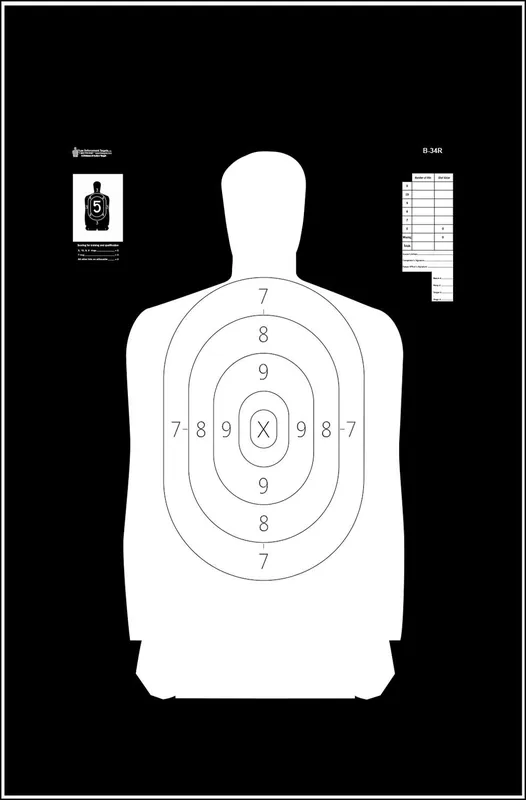 Action Target Qualification Reverse Silhouette Paper Hanging 25 yds 17.50" x 23" Black/White 100 Per Box