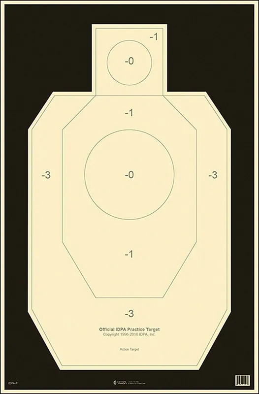 Action Target Military IDPA Silhouette Tagboard Hanging 23" x 35" Black/White 100 Per Box