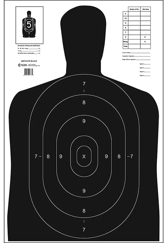 Action Target Economy Silhouette Paper Hanging 23" x 35" Black/White 100 Per Box