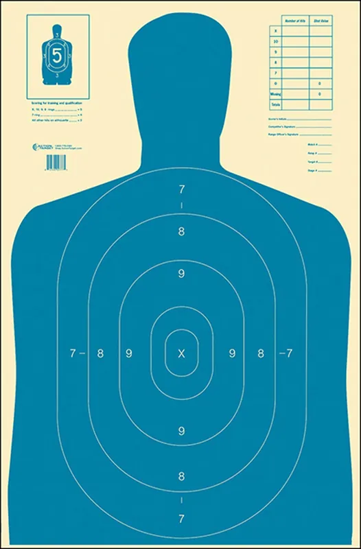 Action Target Economy Silhouette Paper Hanging 23" x 35" Blue/White 100 Per Box