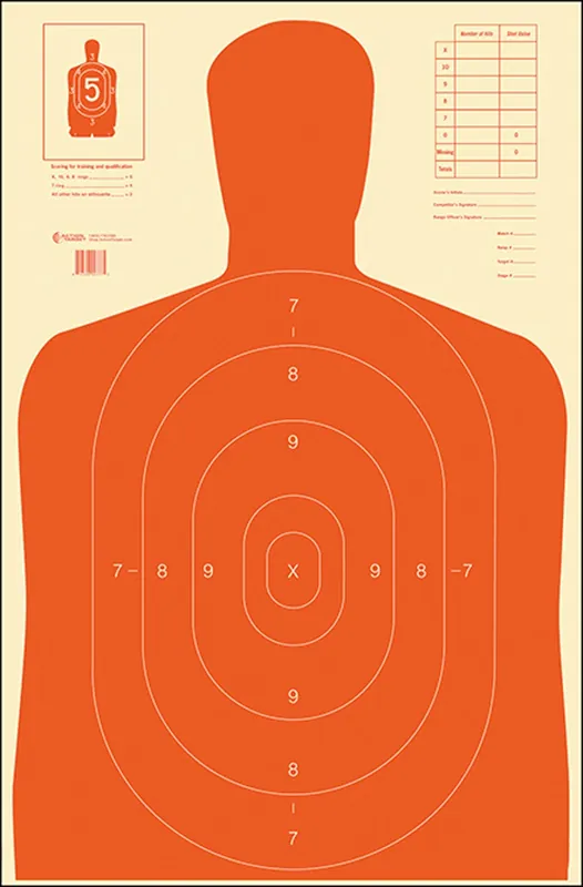 Action Target Economy Silhouette Paper Hanging 23" x 35" Red/White 100 Per Box
