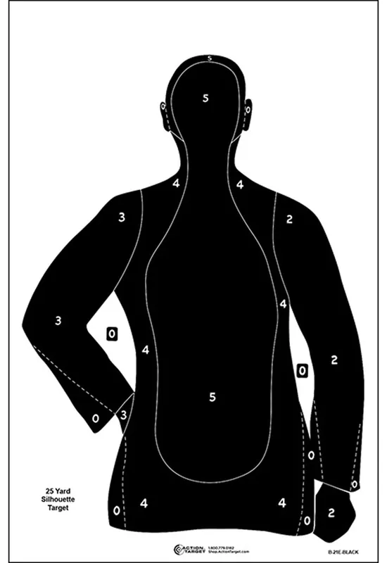 Action Target Qualification Silhouette Paper 23" x 35" Black 100 Per Box