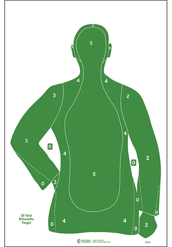Action Target Qualification Silhouette Paper Hanging 23" x 35" Green 100 Per Box