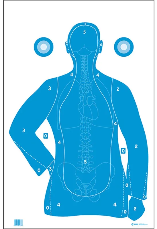 Action Target Silhouette/Vitals Paper 23" x 35" Blue/White 100 Per Box