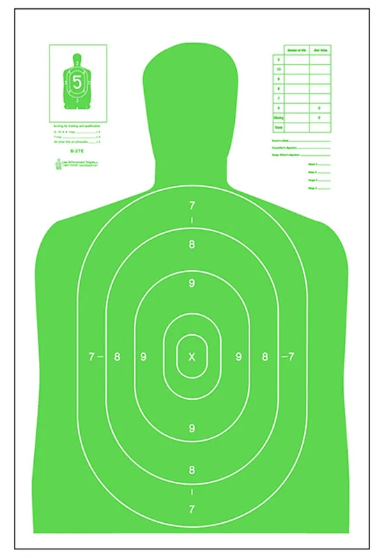 Action Target High Visibility Silhouette Paper 23" x 35" Fluorescent Green/White 100 Per Box