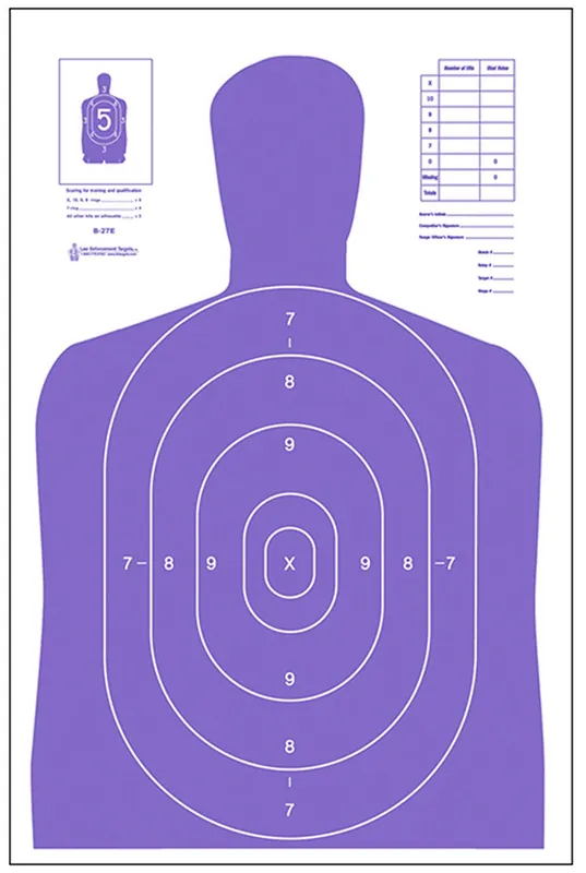 Action Target High Visibility Silhouette Paper 23" x 35" Fluorescent Purple/White 100 Per Box