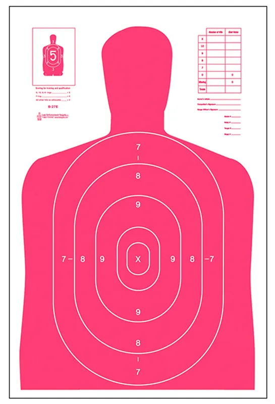 Action Target High Visibility Silhouette Paper 23" x 35" Red/White 100 Per Box