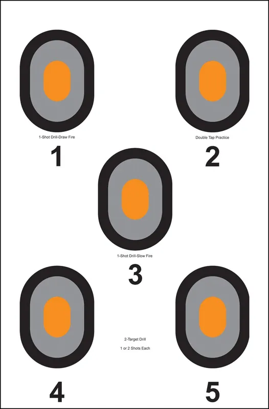 Action Target Paper Bullseye 23"x35" Multi-Color Gry/Blk/Org 100 Per Box