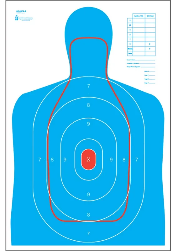Action Target and FBI Q Combination Combo Silhouette Paper 100 Per Box