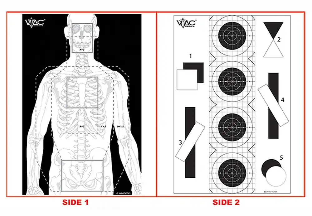 Action Target Training Viking Tactics Double Sided Marksmanship/Silhouette Heavy Paper 23" x 35" Black/Gray/White 100 Per Box