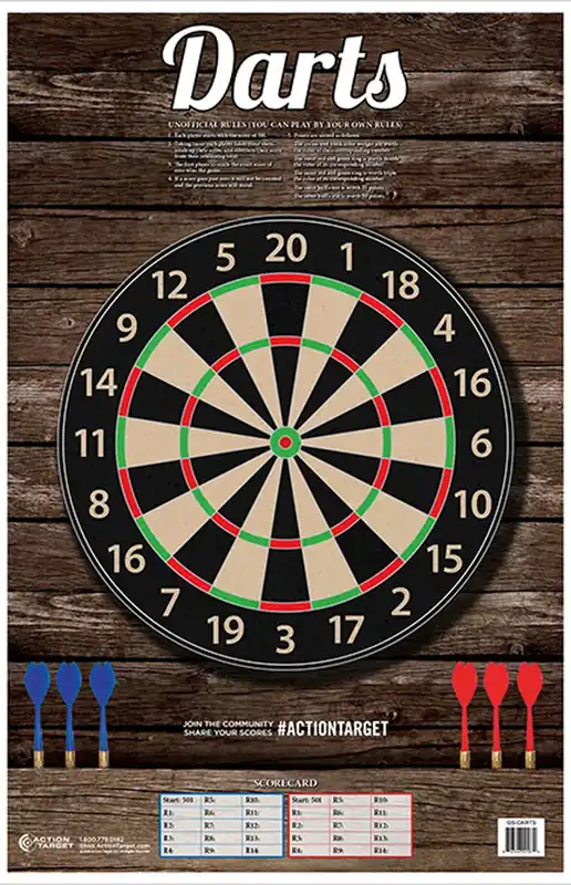 Action Target Darts Dart Board Paper Hanging 23" x 35" Multi-Color 100 Per Box