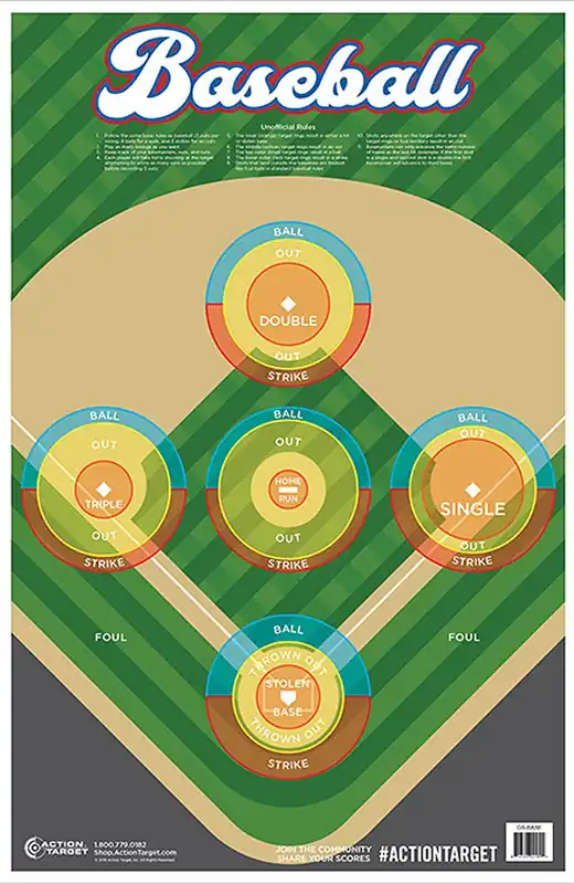 Action Target Baseball Ball Field Paper Hanging 23" x 35" Multi-Color 100 Per Box