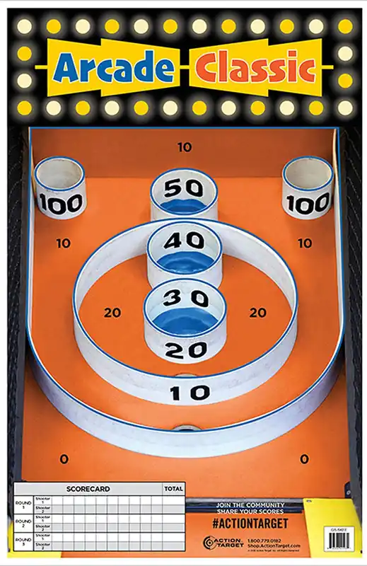Action Target Arcade Classic Skee-Ball Paper Hanging 23" x 35" Multi-Color 100 Per Box
