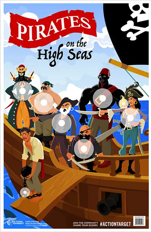 Action Target Pirate Pirates/Sailor Paper Hanging 23" x 35" Multi-Color 100 Per Box