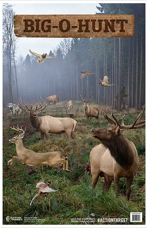 Action Target Big-O-Hunt Animals Paper Hanging 23" x 35" 100 Per Box