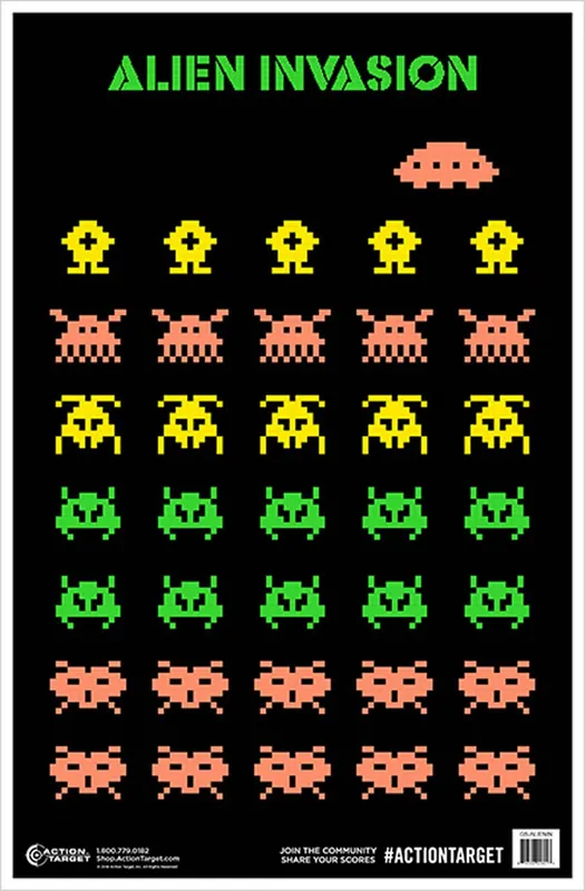 Action Target Alien Invasion Aliens Paper Hanging 23" x 35" Multi-Color 100 Per Box