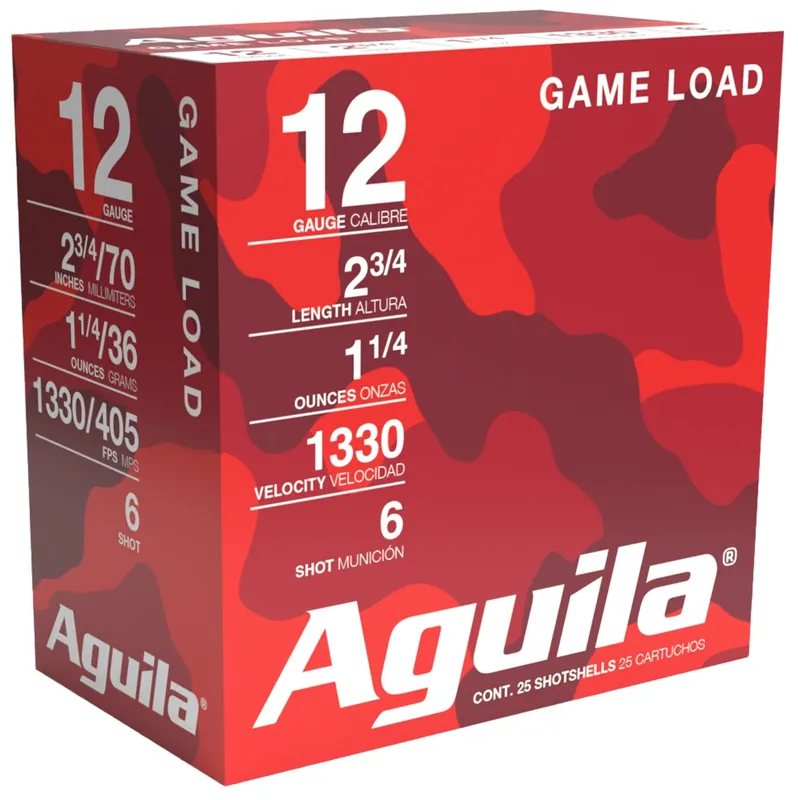 Aguila Birdshot High Velocity 12ga 2.75" 1-1/4 oz 6 Lead Shot 25 Shells Per Box