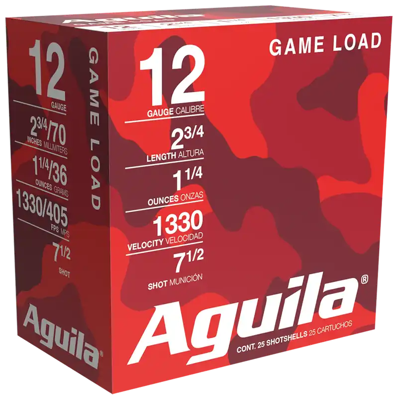 Aguila Birdshot High Velocity 12 Ga 2-3/4" 1-1/4 oz 7.5 Lead Shot 25 Shells Per Box