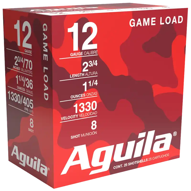 Aguila Birdshot High Velocity 12 Ga 2.75" 1-1/4 oz 8 Lead Shot 25 Shells Per Box