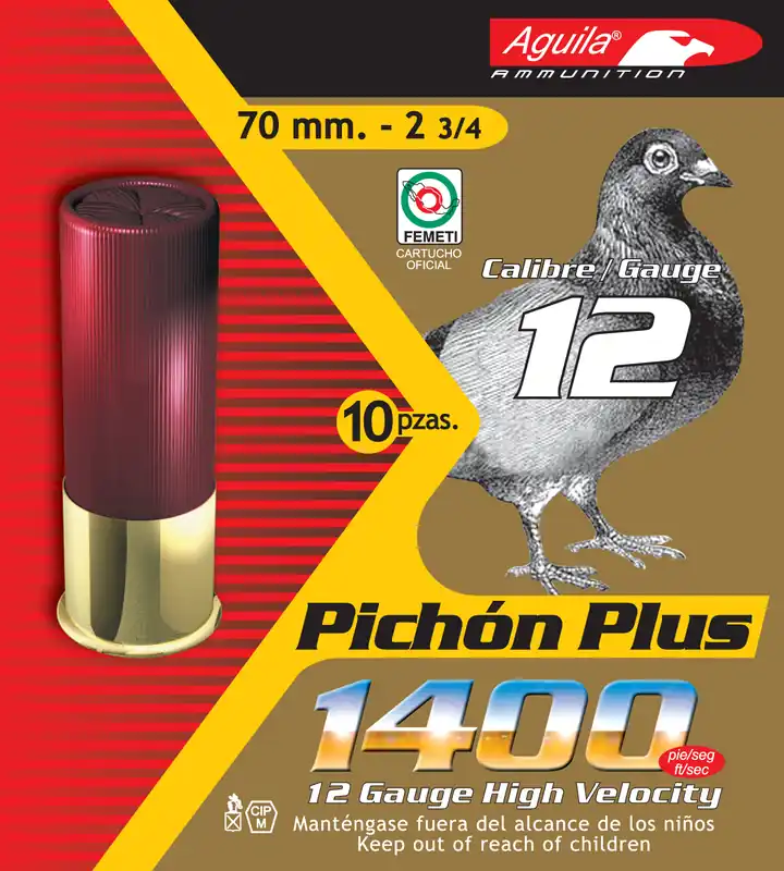 Aguila Pigeon Plus High Velocity 12 Ga 2.75" 1-1/4 oz 8 Lead Shot 10 Shells Per Box