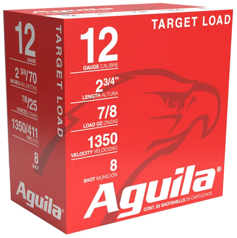 Aguila Trap Load High Velocity 12 Ga 2.75" 7/8 oz 8 Lead Shot 25 Shells Per Box