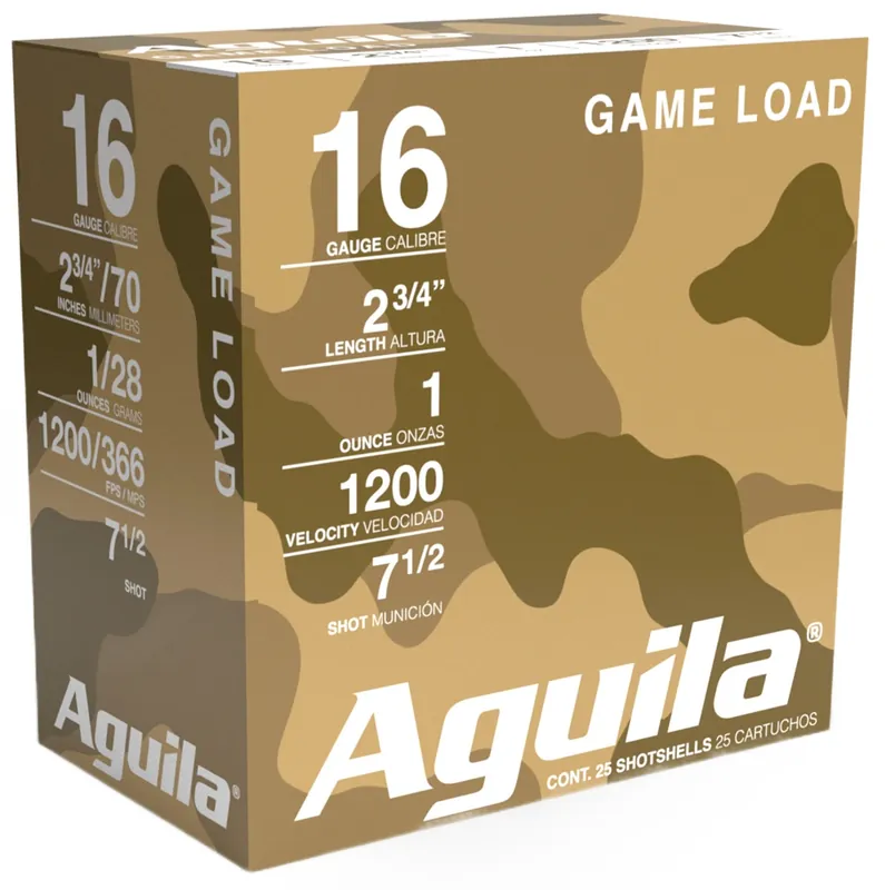 Aguila Birdshot Standard Velocity 16 Ga 2.75" 1 oz 7.5 Lead Shot 25 Shells Per Box