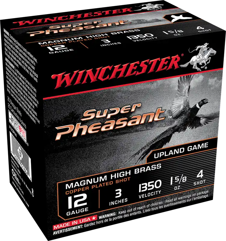 Winchester Ammo Super Pheasant Magnum High Brass 12 Gauge 3" 1 5/8 oz 4 Shot 25 Bx/ 10 Cs