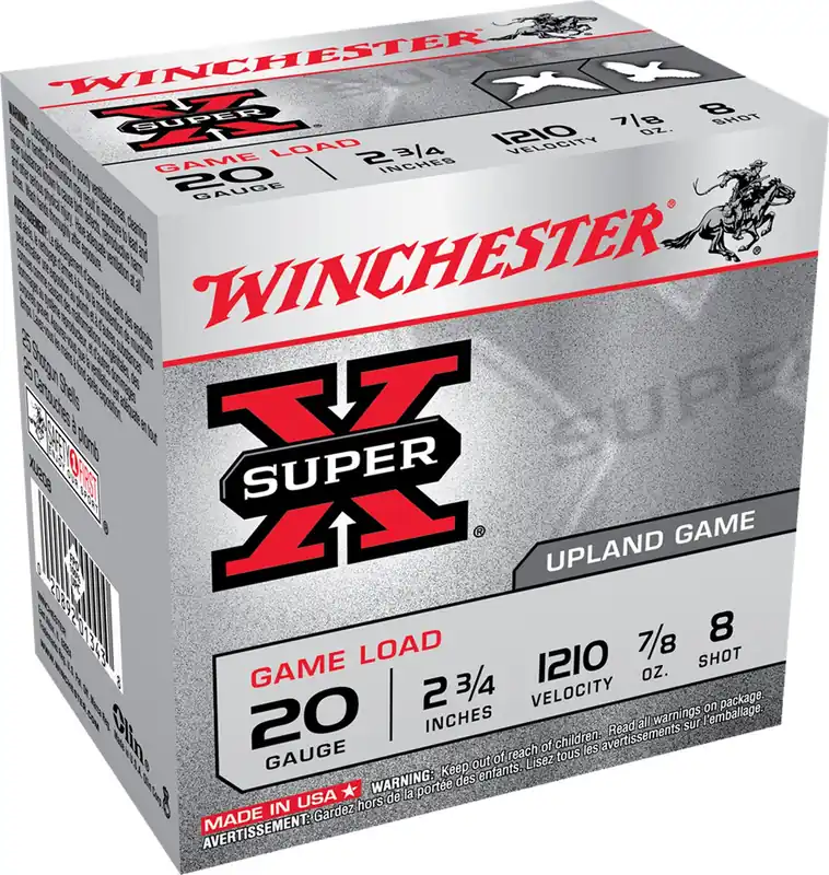 Winchester Ammo Super X Game Load 20 Gauge 2.75" 7/8 oz 8 Shot 25 Bx/ 10 Cs