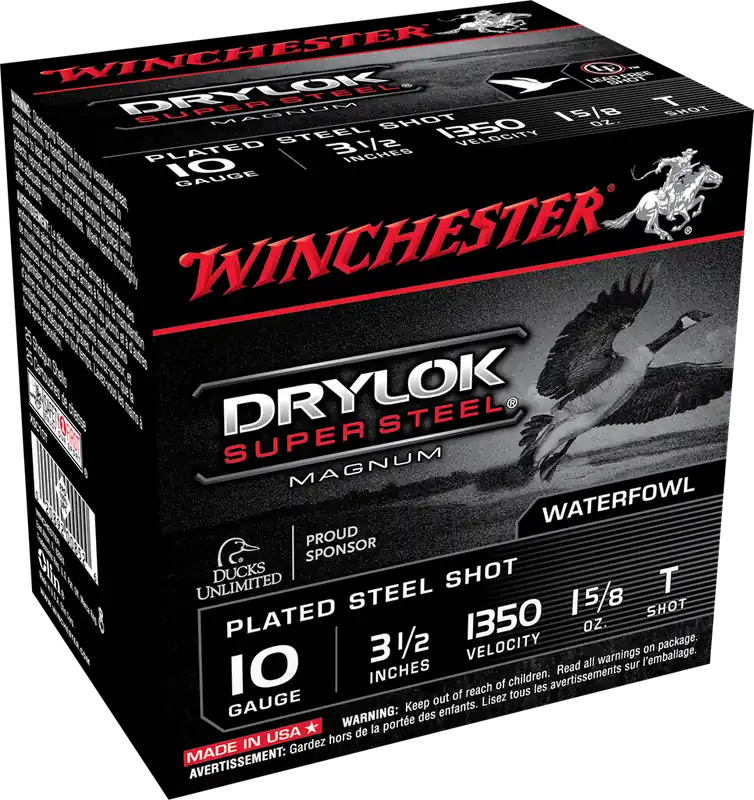 Winchester Ammo Drylock Super Steel Magnum 10 Gauge 3.5" 1 5/8 oz T Shot 25 Bx/ 10 Cs